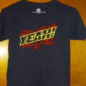WWE LA KNIGHT Black Tee with Red and Yellow 'Yeah!' Design